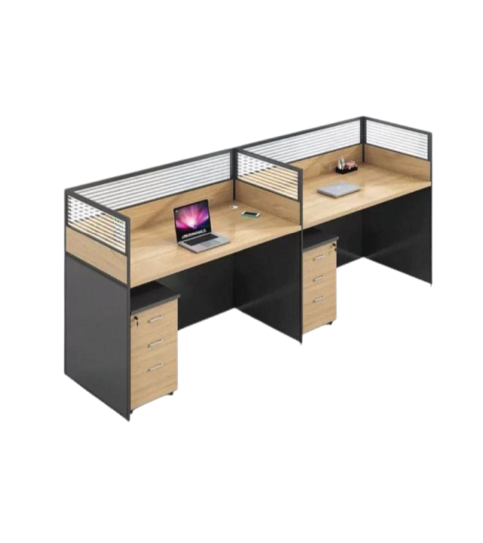 Straight 2-way workstation desk | Wood classics